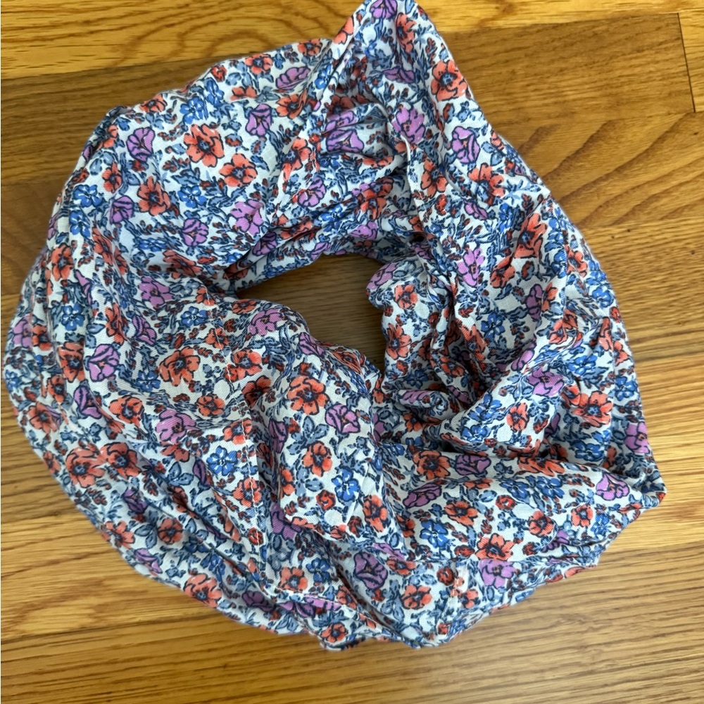 American Eagle Outfitters Floral Scarf with Red and Blue Accents